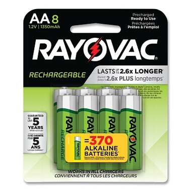 RAYOVAC Platinum Pre-Charged Rechargeable Batteries, NiMH, AA (1 EA / EA)