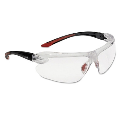 Bolle IRI-s Series Safety Glasses, Clear Polycarbonate Lenses, Red/Black, 2 Diopter (10 PR / BX)