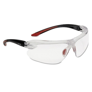 Bolle IRI-s Series Safety Glasses, Clear Polycarbonate Lenses, Red/Black, 2.5 Diopter (10 PR / BX)