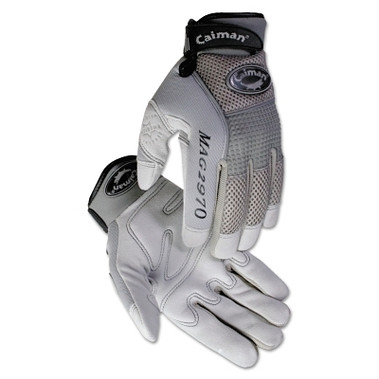 Caiman 2970 Deerskin Padded Palm Knuckle Protection Mechanics Gloves, 2X-Large, Gray (1 PR / PR)