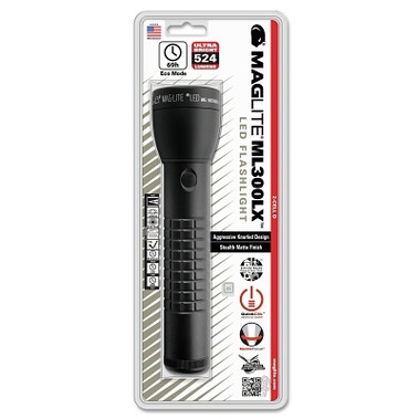 MAG-Lite ML300LX Series LED Flashlight, 2 D, Matte Black, 524 Lumens (6 EA / CA)