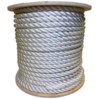 Orion Ropeworks Twisted Nylon Ropes, 1 1/2 in x 600 ft, Nylon, White (1 EA / EA)