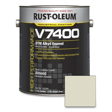 Rust-Oleum High Performance V7400 System DTM Alkyd Enamel, 1 Gal, Almond, High-Gloss (2 CN / CA)