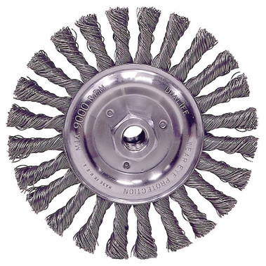 Weiler Vortec Pro Knot Wire Wheel, 6 in Dia, .025 in Carbon Steel Wire, 11,000 rpm (10 EA / CT)
