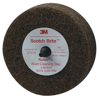 3M Abrasive Scotch-Brite Rivet Cleaning Discs, Aluminum Oxide, 4 in Dia x 1.25 in Thick (1 DC / DC)