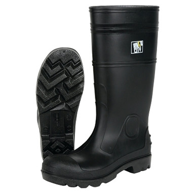 MCR Safety Plain Toe Boots, Size 12, 16 in H, PVC, Black (1 PR / PR)