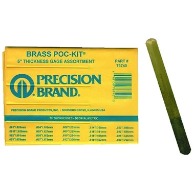 Precision Brand 1/2" X 5"  BRASS THICKNESS GAGE POC-KIT ASST (1 AS / AS)