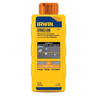 Irwin Strait-Line Hi-Visibility Marking Chalk, 8 oz, Hi Vis Orange (1 BO / BO)