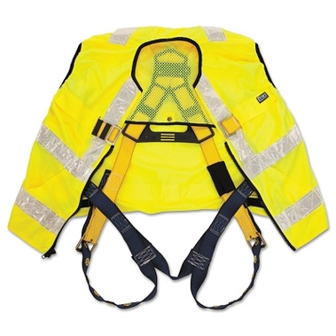 DBI-SALA Delta Vest Hi-Vis Reflective Workvest Harness, Tongue Buckle, Yellow, Universal (1 EA / EA)