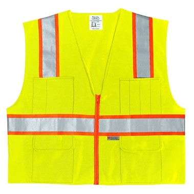 MCR Safety Luminator Class II Surveyor Vest, 3X-Large, Fluorescent Lime (1 EA / EA)