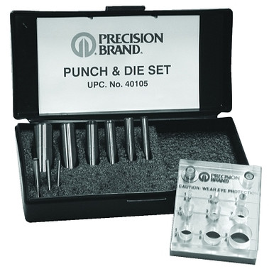 Precision Brand Punch & Die Sets, English, Punches; Dies; Plastic Case (1 SET / SET)