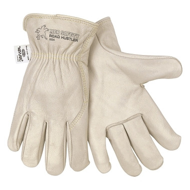 MCR Safety Road Hustler Drivers Gloves, Medium, Leather, Unlined, Beige (120 PR / CA)