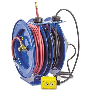 Coxreels C Series Combination Spring Driven Air Hose Reels, 3/8 in x 50 ft, 16 AWG (1 EA / EA)