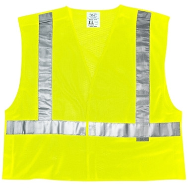 MCR Safety Luminator Class II Tear-Away Safety Vests, 2XL, Fluorescent Lime, Fire-Resistant (1 EA / EA)