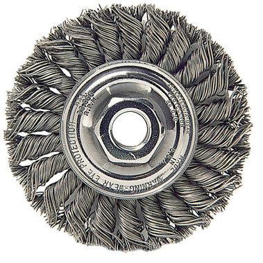 Weiler Standard Twist Knot Wire Wheel, 4 in D x 1/2 in W, .02 in Steel, M10 x 1.25 Nut (5 EA / CTN)