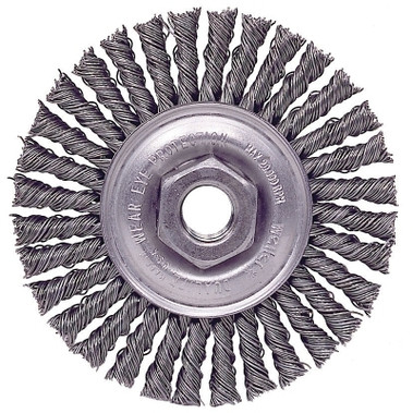 Weiler Roughneck Stringer Bead Wheel, 4 in D x 3/16 W, .02 in Wire, 1/2"-13 UNC Nut (5 EA / CTN)