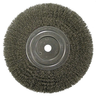 Weiler Wolverine Crimped Wire Wheel, 8 in dia, Wide, .014 in, Carbon Steel, 6,000 RPM (2 EA / PK)