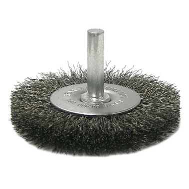 Weiler Crimped Wire Radial Wheel Brush, 2 1/2 in D, .014 in Steel Wire, 20,000 rpm (10 EA / BX)