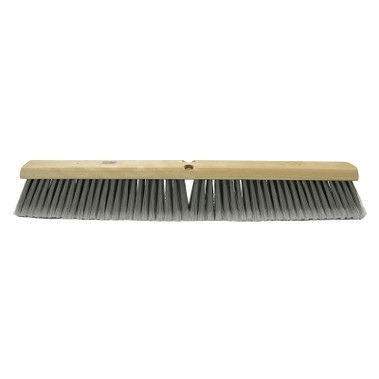 Weiler Flagged Silver Polystyrene Fine Sweep Brushes, 18 in Hardwood Block, 3 in Trim L (1 EA / EA)