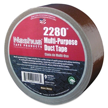 Nashua 2280 General Purpose Duct Tapes, Brown, 55m x 48mm x 9 mil (24 RL / CA)