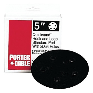 Porter Cable Quicksand Hook and Loop Standard Pad, 5 in dia, Screw Mount, Includes 5 Dust Holes (1 EA / EA)