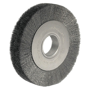 Weiler Wide-Face Crimped Wire Wheel, 8 in Dia. x 2 in W, 0.006 Steel Fill, 4,500 rpm (1 EA / EA)