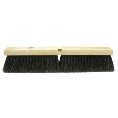 Weiler Horsehair/Tampico Medium Sweep Brushes, 24 in Hardwood Block, 3 in Trim L, BK (1 EA / EA)