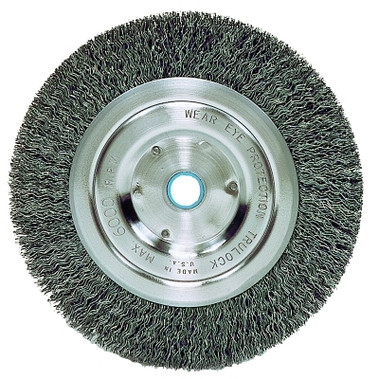 Weiler Wolverine Crimped Wire Wheel, 4 in dia, Narrow, .014 in, Carbon Steel, 6,000 RPM (2 EA / CT)