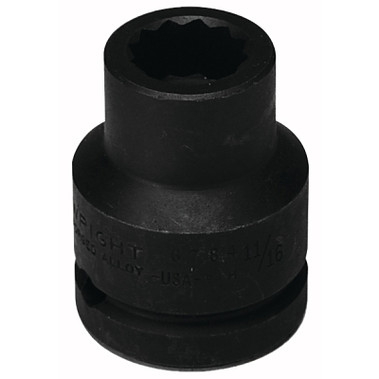 Wright Tool 3/4" Dr. Standard Impact Sockets, 3/4 in Drive, 33 mm, 6 Points (1 EA / EA)
