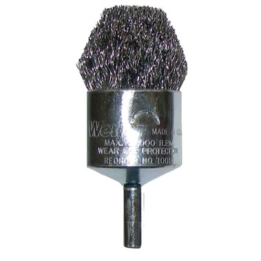 Weiler Controlled Flare End Brush, Stainless Steel, 1 in x 0.020 in, 22,000 rpm (10 EA / PK)