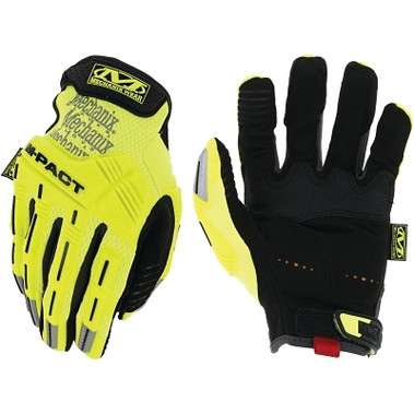 Mechanix Wear Safety M-Pact Gloves, Small, Hi-Viz Yellow/Black (1 PR / PR)