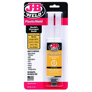 J-B Weld Cold Weld Compounds, 25 mL PlasticWeld Syringe Skin Packed, Clear (24 EA / CA)