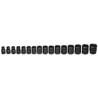 Wright Tool 16 Piece Standard Socket Sets, 1/2 in, 6 Point (1 SET / SET)