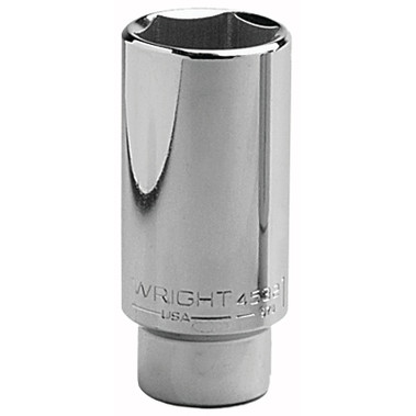 Wright Tool 1/2" Dr. Deep Sockets, 1/2 in Drive, 3/8 in, 12 Points (1 EA / EA)