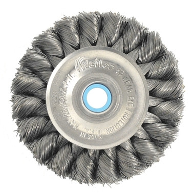 Weiler Wide Face Standard Twist Knot Wire Wheel, 10 in Dia. x 1 1/4 in W, 4,500 rpm (1 EA / EA)