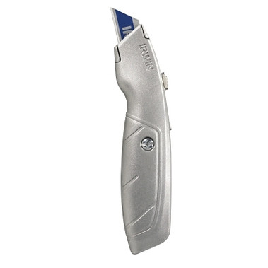 Irwin Standard Retractable Knives, 8.75 in, Trapezoid Bi-Metal Blade, Aluminum, Silver (1 EA / EA)