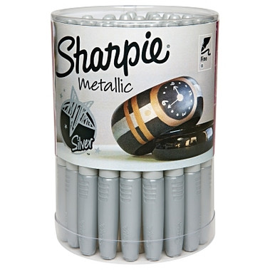 Sharpie Metallic Permanent Marker, Silver, Fine Tip, 36 EA/BX (36 EA / BX)