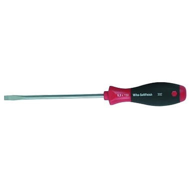 Wiha Tools SoftFinish Handle Slotted Screwdrivers, 0.255 in, 10.6 in Overall L (1 EA / EA)