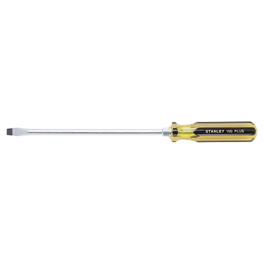 Stanley 100 Plus Round Blade Standard Tip Screwdrivers, 3/8 in, 15 1/4 in Long (1 EA / EA)