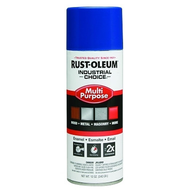 Rust-Oleum Industrial Choice 1600 System Enamel Aerosol, 12 oz, Safety Blue, High-Gloss (6 CN / CS)