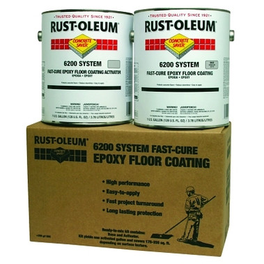 Rust-Oleum Concrete Saver 6200 System Fast-Cure Epoxy Floor Coating, Ready-to-Mix Kit, Silver Gray (2 GA / CA)
