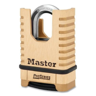 Master Lock ProSeriesÃ‚Â Resettable Combination Padlock, 3/8 in dia x 15/16 in W x 1-1/16 in H Shackle, Shrouded Brass, Boxed (4 EACH / PK)