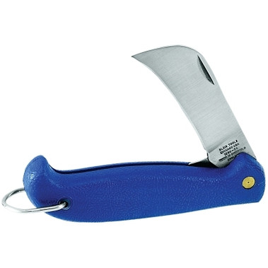 Klein Tools Slitting Pocket Knives, 4 3/8", Stainless Steel Blade, Plastic, Blue (1 EA / EA)