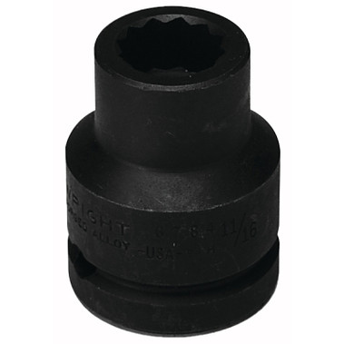 Wright Tool 3/4" Dr. Standard Impact Sockets, 3/4 in Drive, 1 in, 12 Points (1 EA / EA)