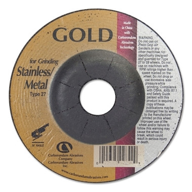Carborundum Gold Aluminum Oxide, Type 27, 6 in Diameter, 1/4 in Thick, 24 Grit (20 EA / PK)