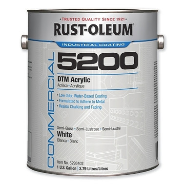 Rust-Oleum Commercial 5200 System DTM Acrylics, White, Semi-Gloss (2 CN / CA)