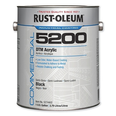 Rust-Oleum Commercial 5200 System DTM Acrylics, Black, Semi-Gloss (2 CN / CA)