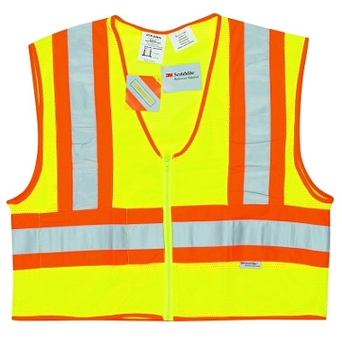 MCR Safety Luminator Class II Flame Resistant Vests, Large, Fluorescent Lime (50 EA / CA)