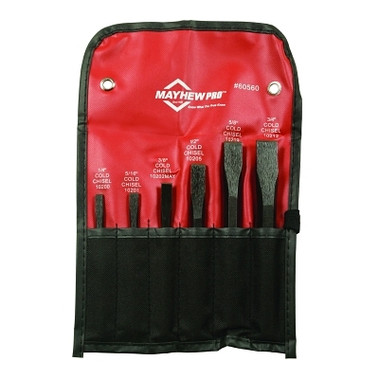 Mayhew Tools 6 Pc. Cold Chisel Kit, Alloy Steel, English, Pouch (1 KT / KT)