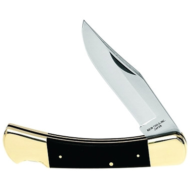 Klein Tools Sportsman Knives, 4 7/8 in, Stainless Steel Blade, Wood, Black/Tan (1 EA / EA)